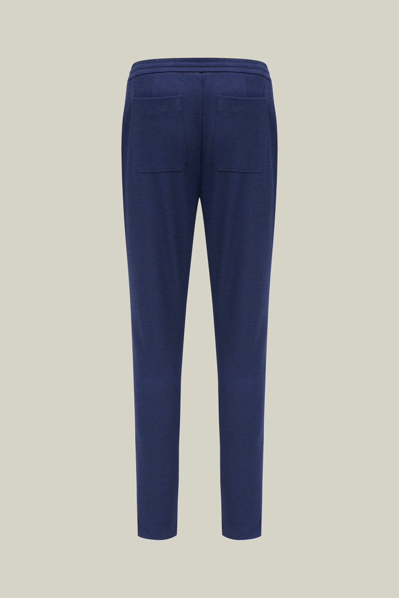 Men's leisure trousers navy – with drawstring