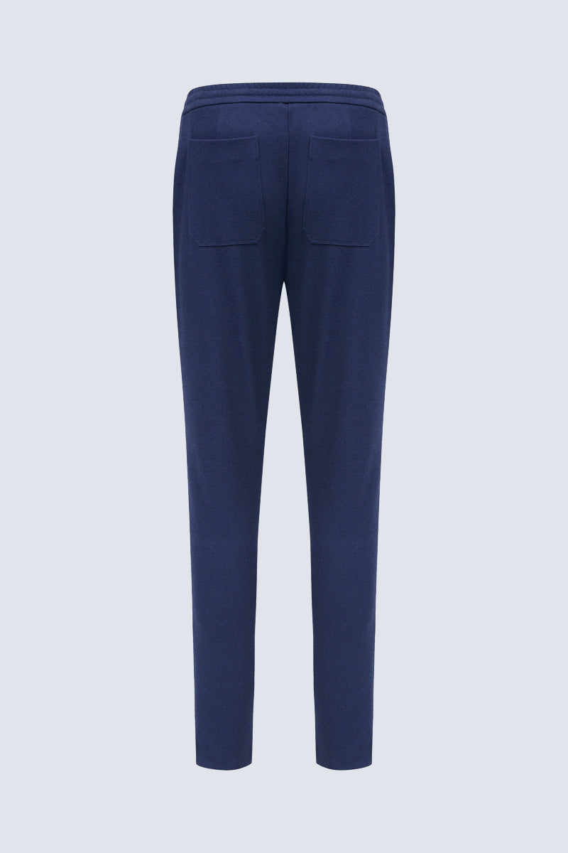 Men's leisure trousers navy – with drawstring