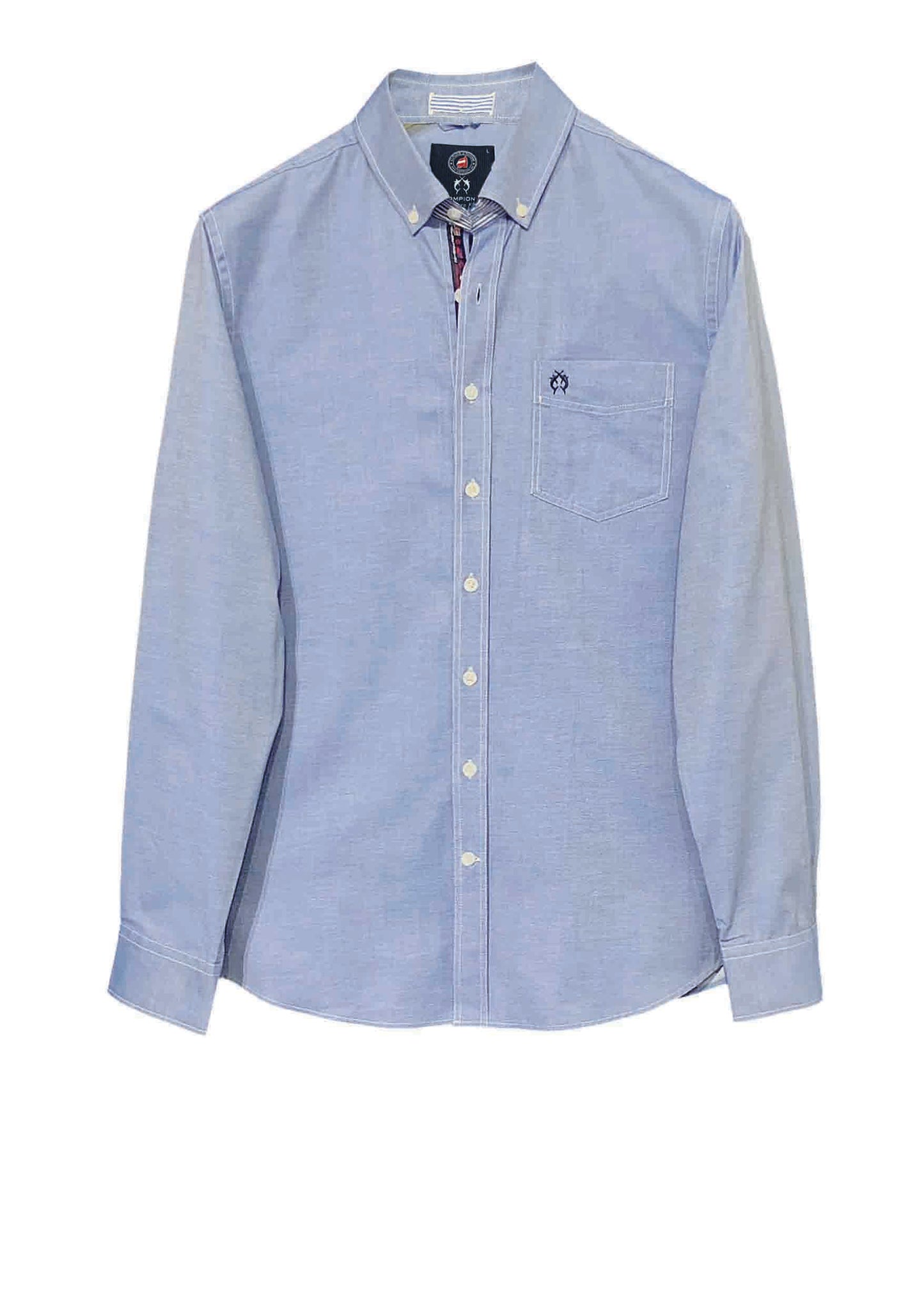 Men's casual shirt Sea Blue – cotton with breast pocket