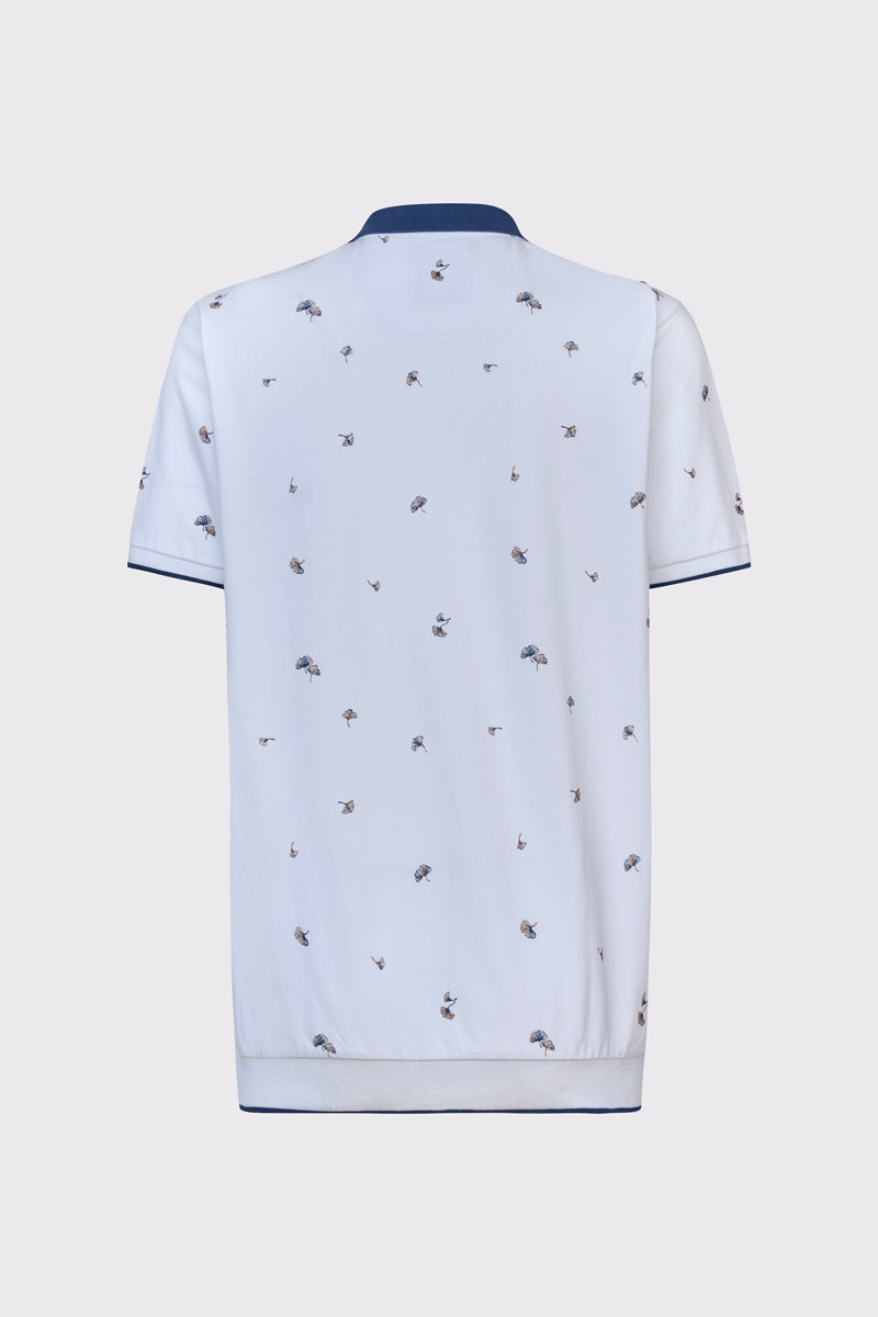 Polo-T-Shirt aus reiner Baumwolle mit Button-Down-Kragen – white combi 1 #Farbe_10011 white combi 1