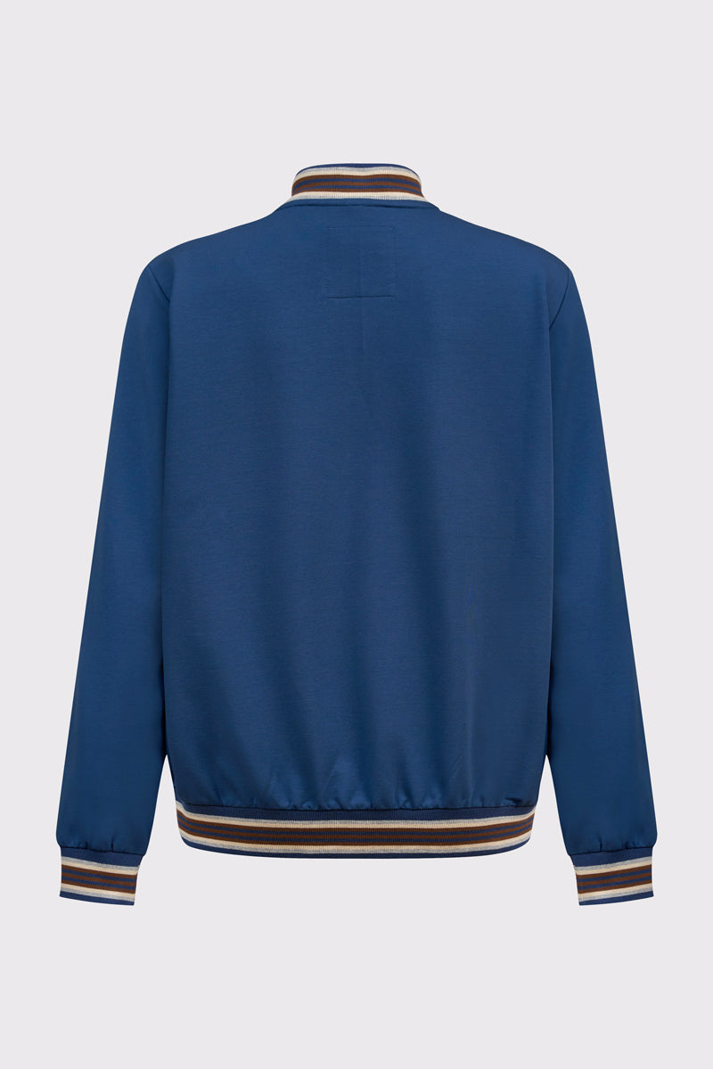 Sweat-Jacke aus Baumwolle-Polyester-Mix mit Stehkragen