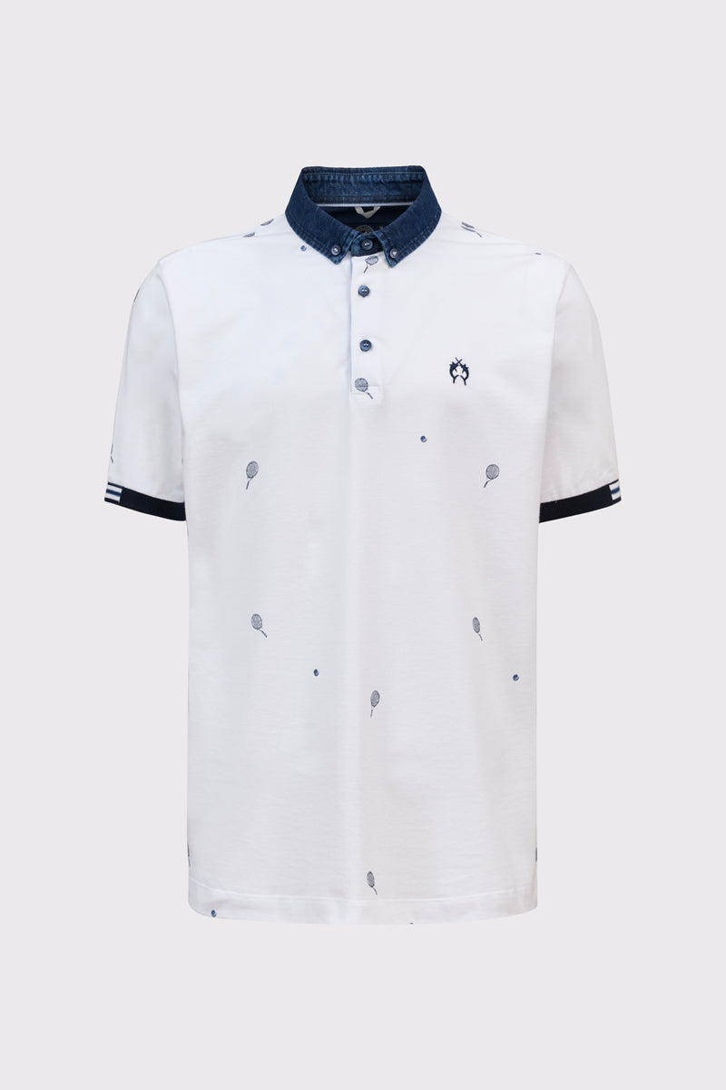 Modernes Polo-Shirt mit Jeans-Details