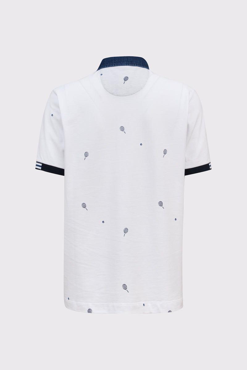 Modernes Polo-Shirt mit Jeans-Details