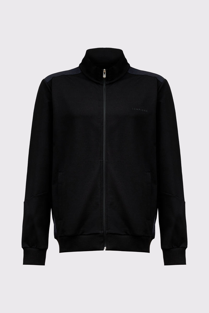 Men's Sweatshirt Jacket with Stand-Up Collar – modern & clean