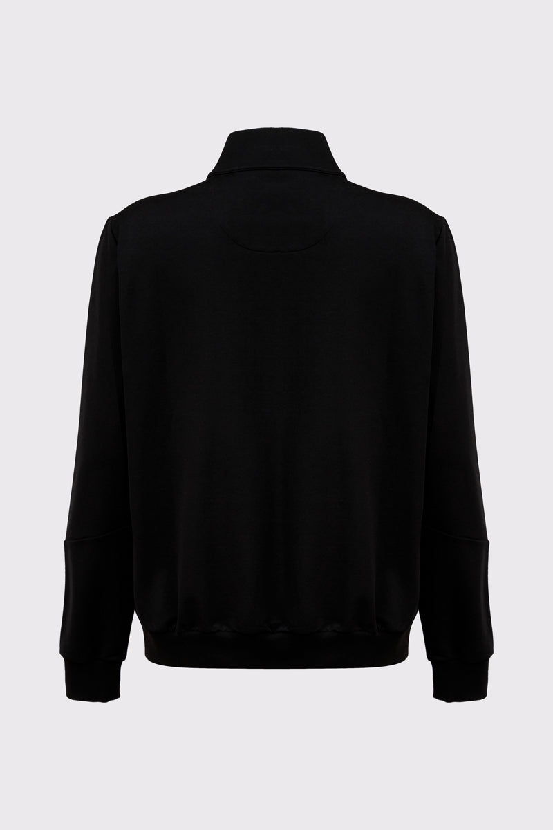 Men's Sweatshirt Jacket with Stand-Up Collar – modern & clean