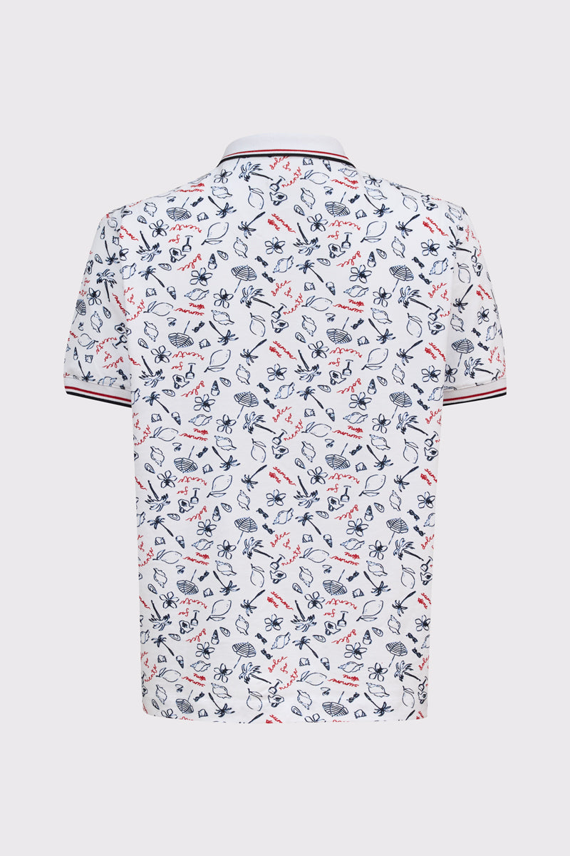 Polo shirt with nautical all-over print
