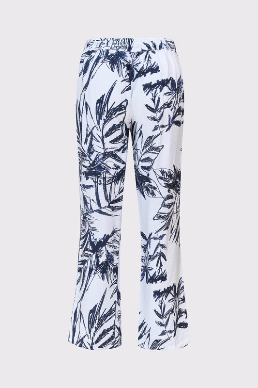 Jersey-Hose aus Viskose-Mix mit Print und weitem Bein