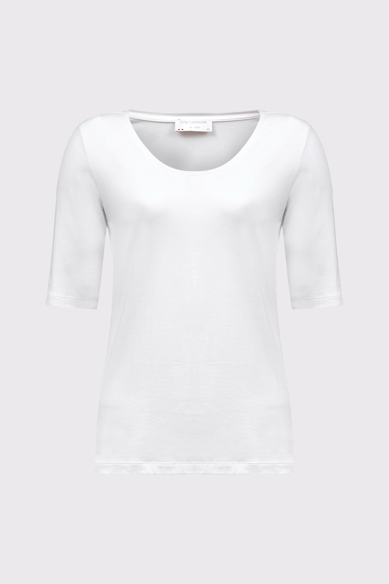 T‑Shirt aus Bambus‑Viskose‑Elasthan mit Rundhalsausschnitt – white #Farbe_10000 white