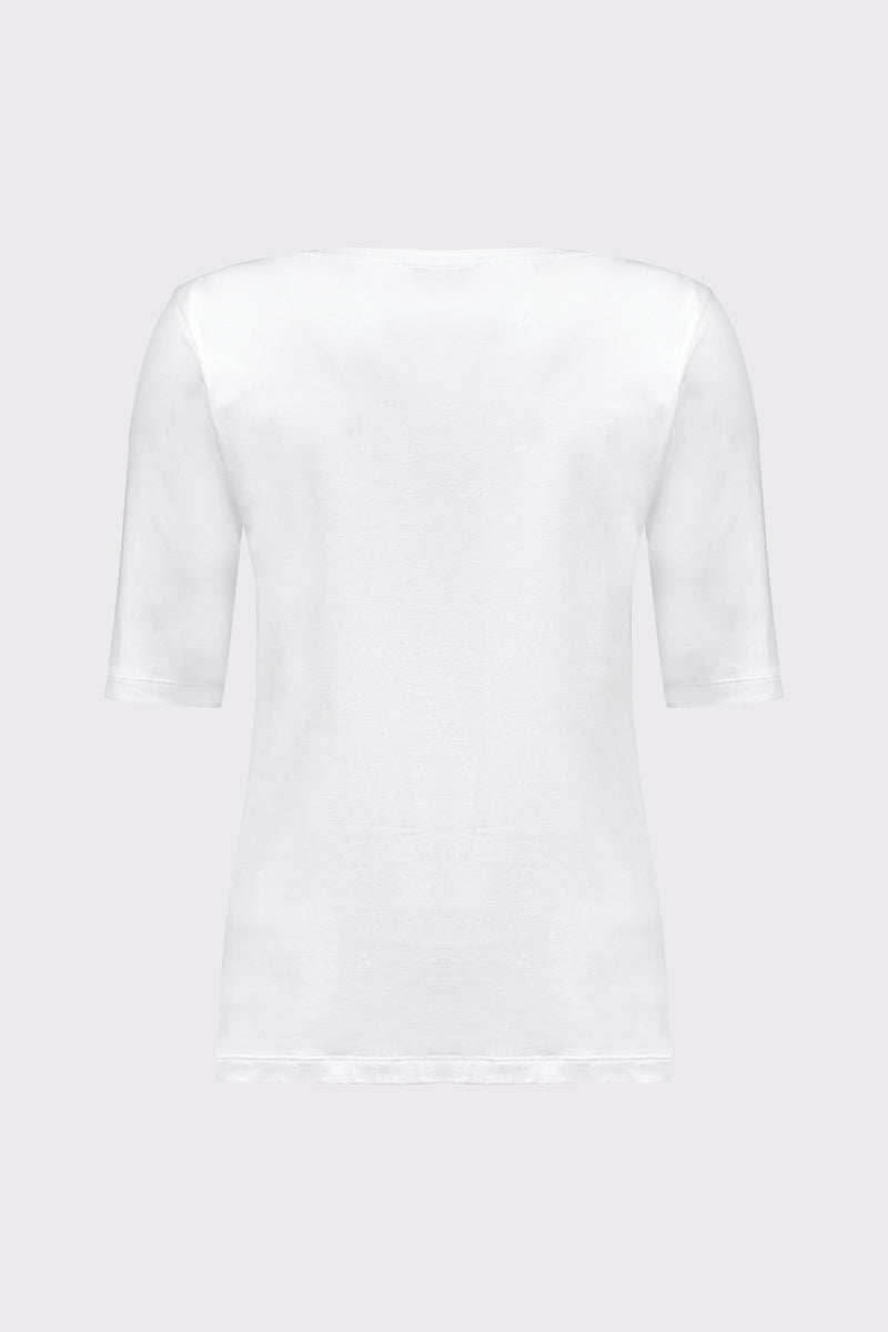 T‑Shirt aus Bambus‑Viskose‑Elasthan mit Rundhalsausschnitt – white #Farbe_10000 white