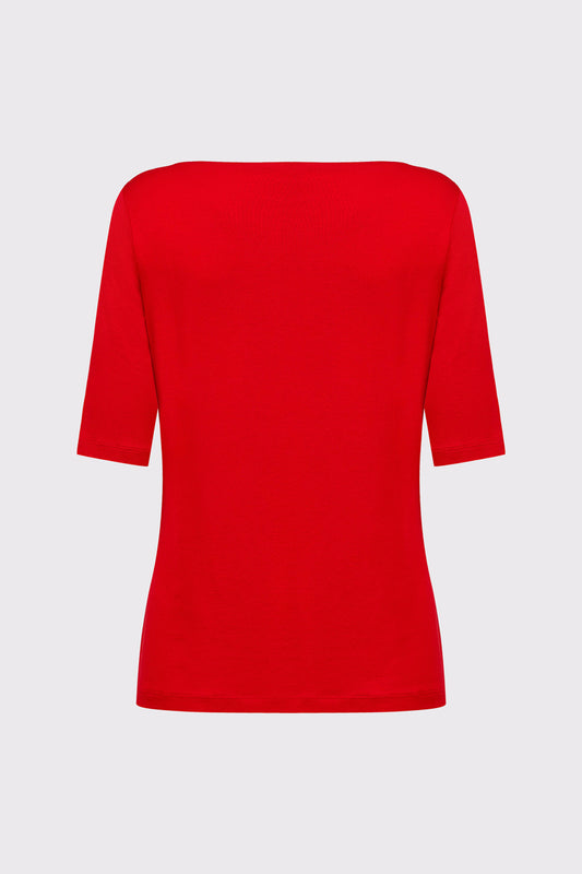 Bamboo-viscose-elastane T-shirt with a round neckline