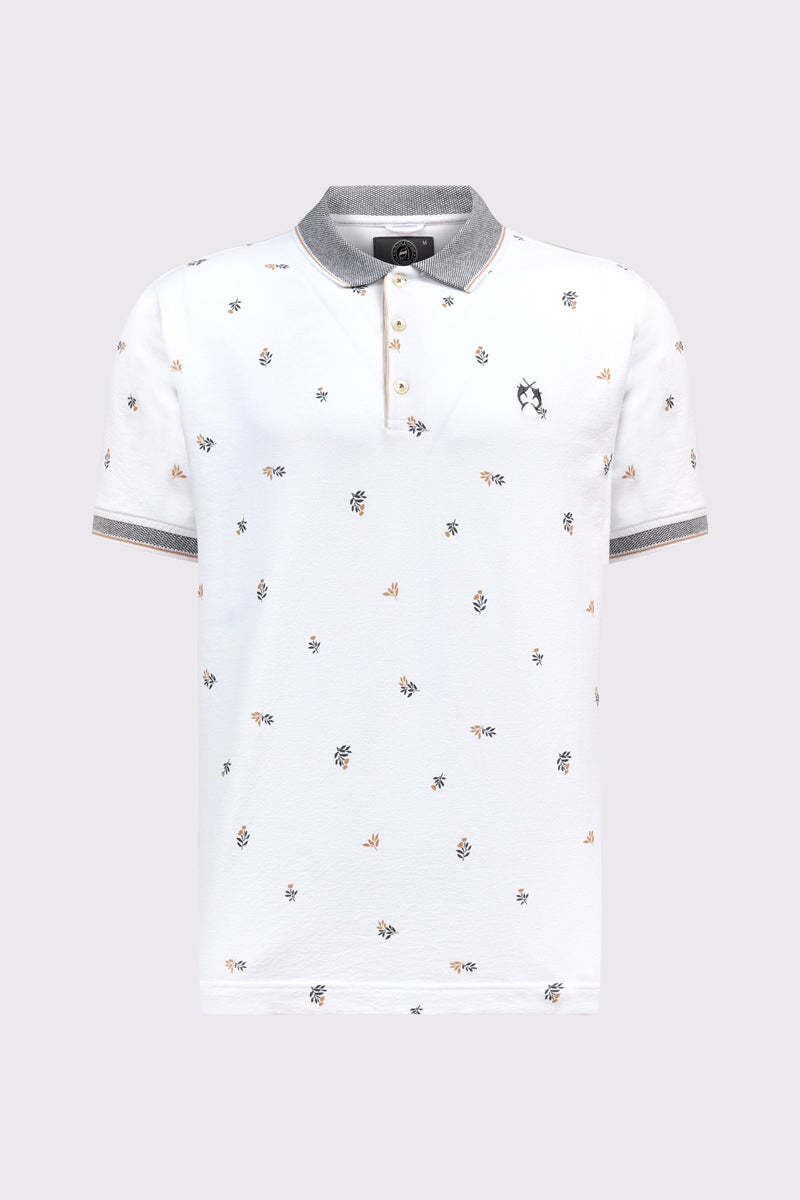 Men's Polo Shirt with Allover Print – Modern & Stretchy