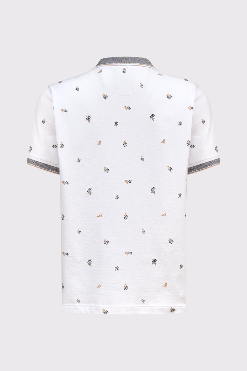 Men's Polo Shirt with Allover Print – Modern & Stretchy