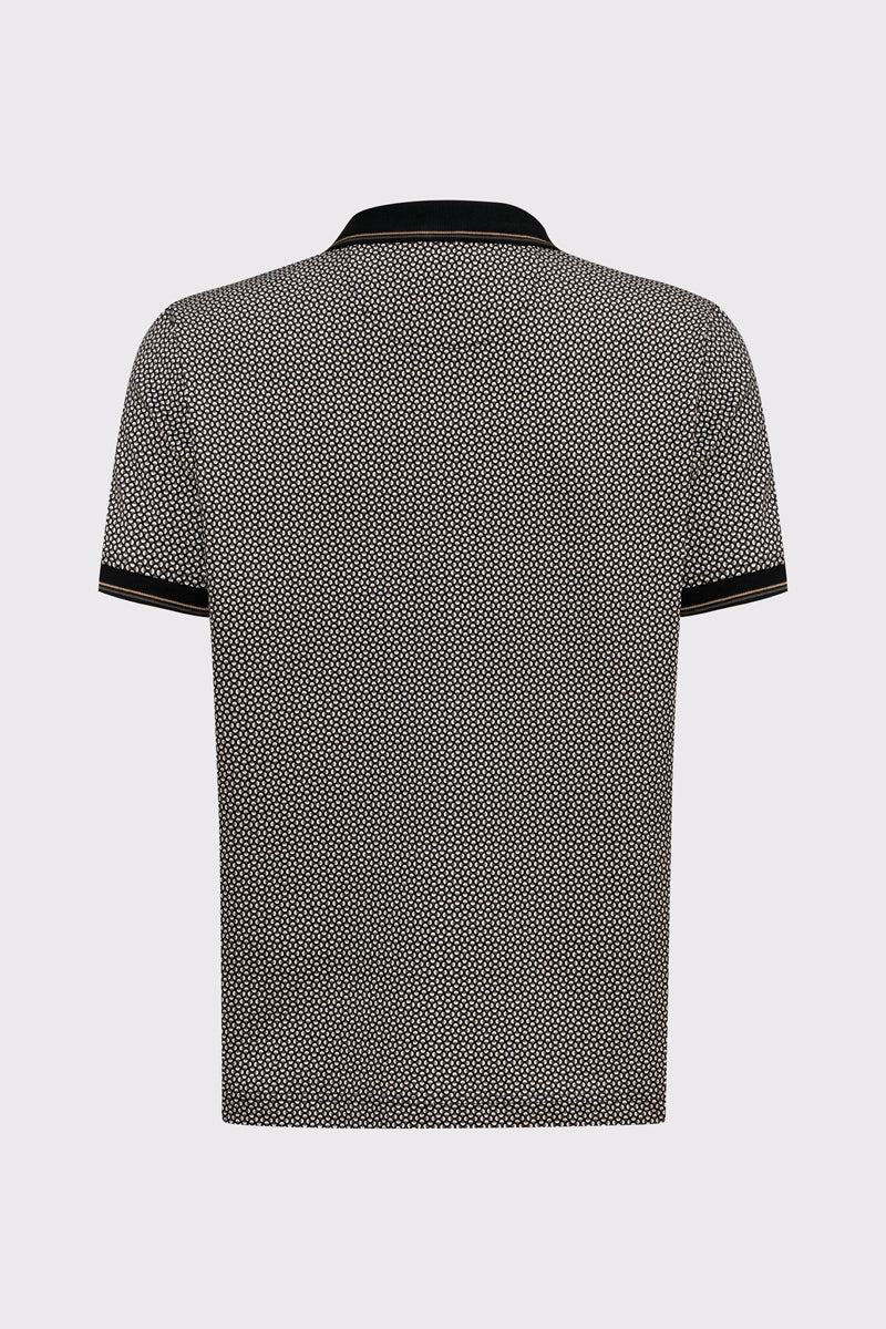 Men's Polo Shirt with All-Over Pattern – Cotton-Elastane