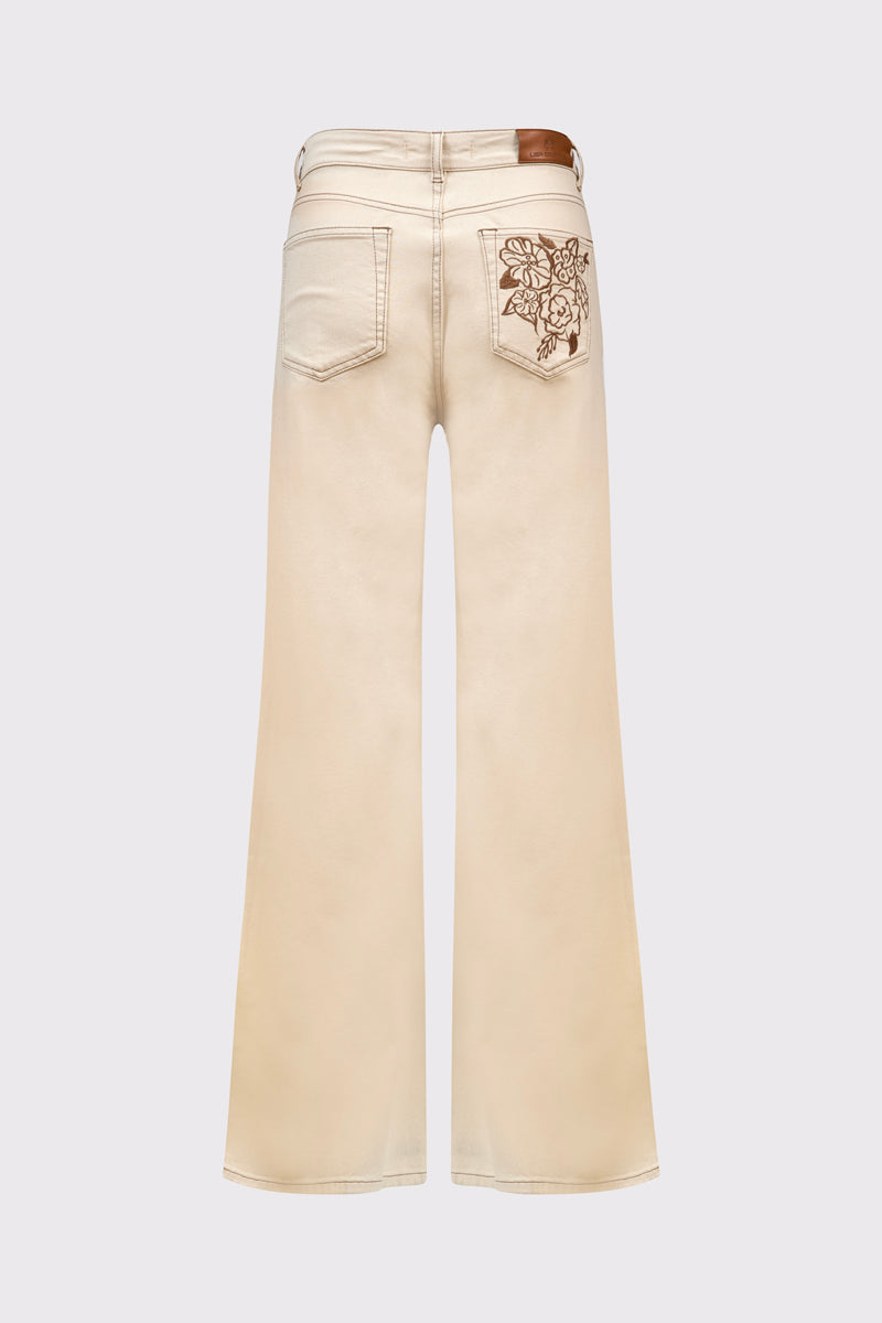 Cotton trousers with wide leg and floral print (DOB Pants Wide Leg)