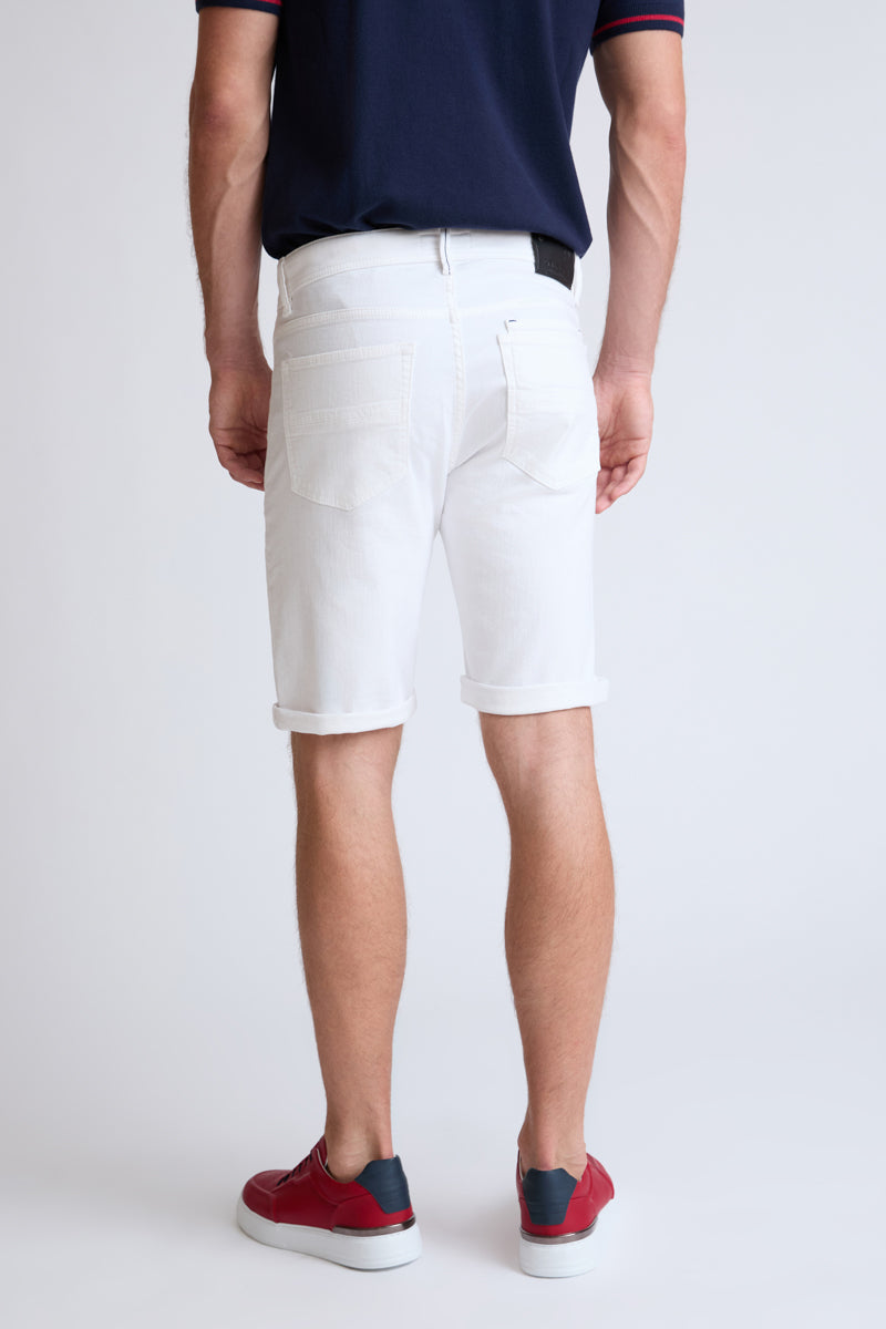 Yachting Denim-Shorts mit Umschlagsaum – white #Farbe_10000 white
