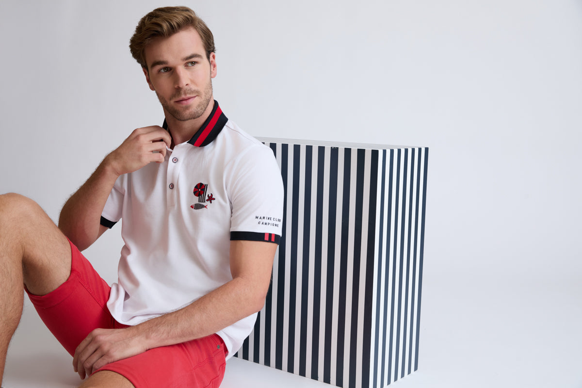 Yachting Denim-Shorts mit Umschlagsaum – red #Farbe_60100 red