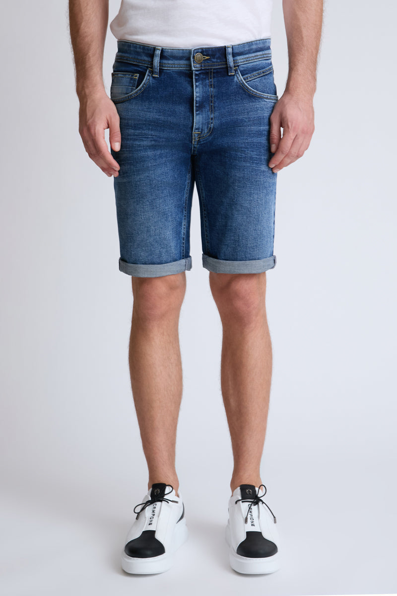 Yachting stretch-cotton denim shorts