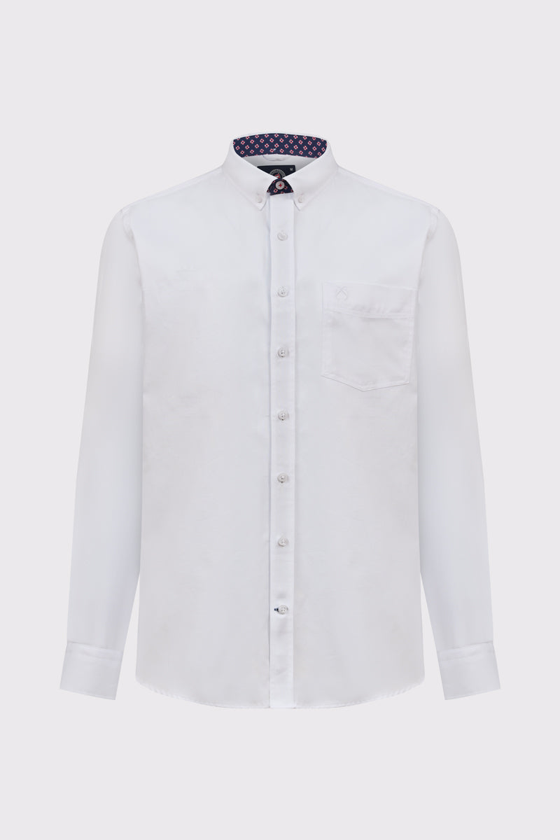 Baumwoll-Button-Down-Hemd mit Brusttasche – modern & klar – white oxford #Farbe_10005 white oxford