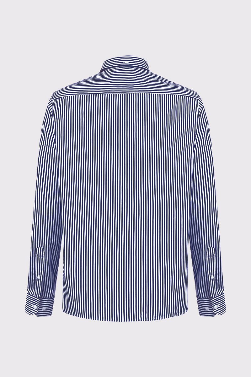 Button-Down-Hemd aus reiner Baumwolle mit Streifenmuster – navy stripe 4 #Farbe_85444 navy stripe 4