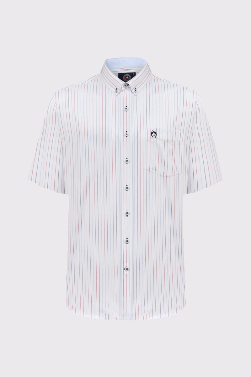 Kurzarmhemd mit Streifen & Button-Down-Kragen – blue stripe 3 #Farbe_83143 blue stripe 3