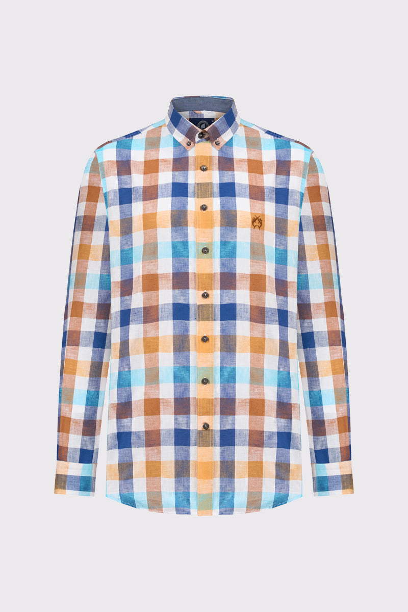 Modern Fit Hemd mit Karomuster – Turquoise Check 1 #Farbe_Turquoise Check 1
