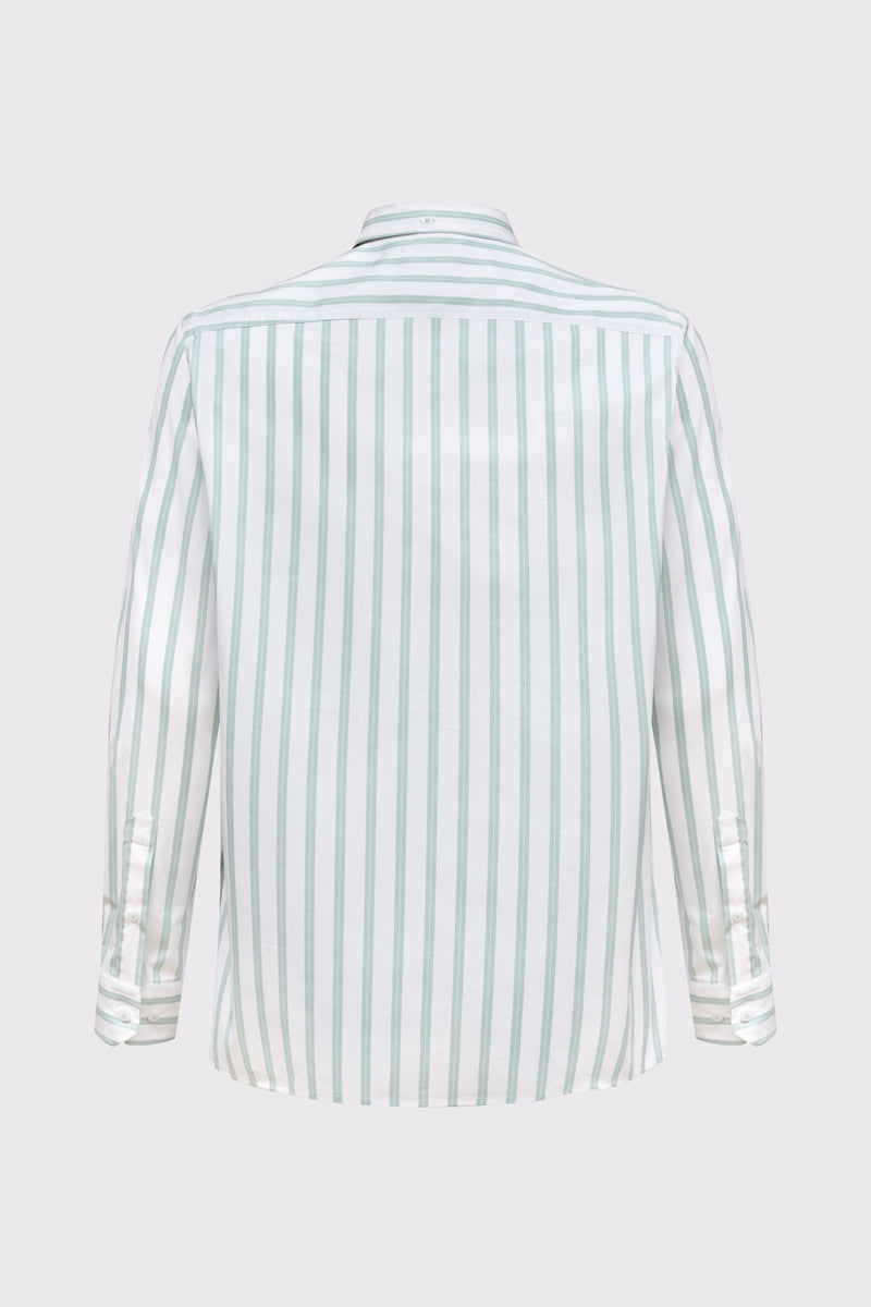 Herren Button-Down-Hemd Streifen – Baumwolle-Elasthan, Modern Fit – green stripe 1 #Farbe_52341 green stripe 1