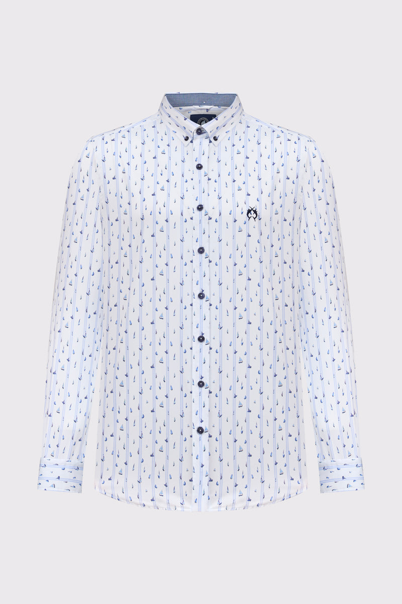Modern Fit Hemd aus 100 % Baumwolle – Riviera Print 1 #Farbe_Riviera Print 1