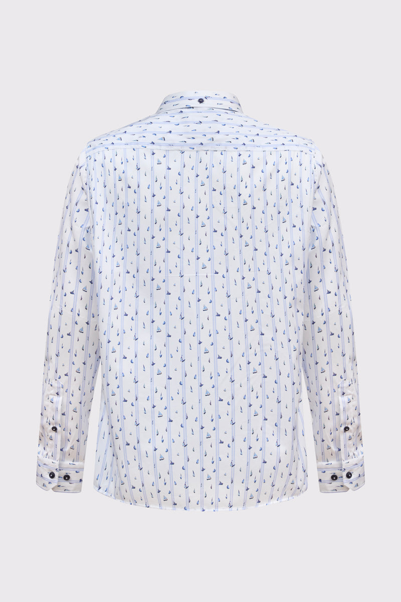 Modern Fit Hemd aus 100 % Baumwolle – Riviera Print 1 #Farbe_Riviera Print 1