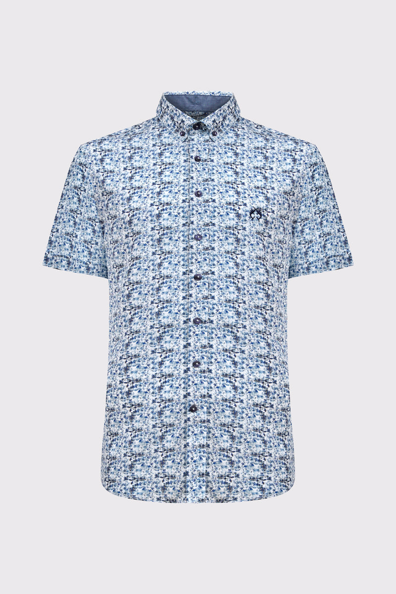 Kurzarmhemd -Iconic Blue- Leichtigkeit trifft maritimen Stil