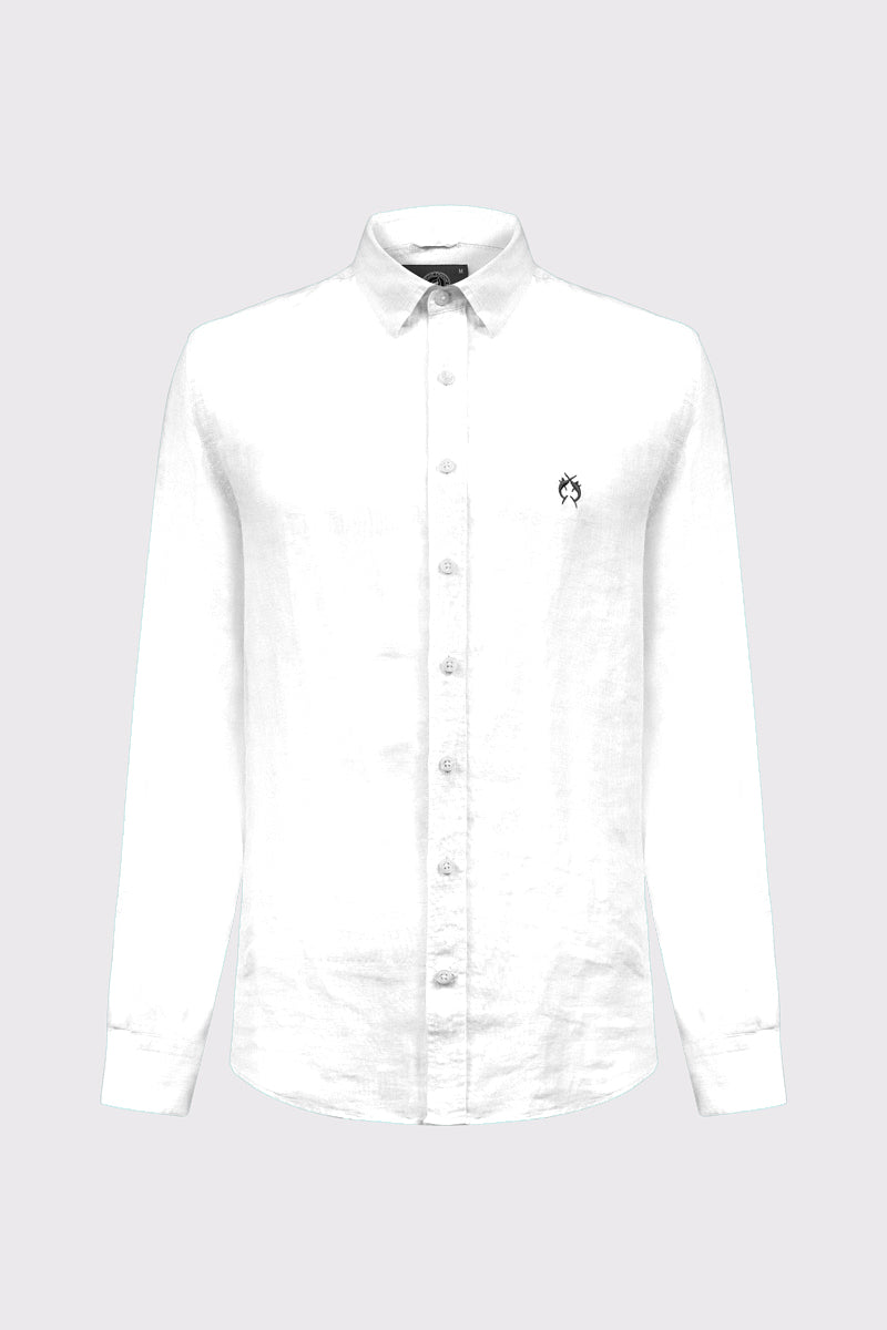 Herrenhemd aus 100% Leinen mit Modern Fit. Atmungsaktiv, leicht und ideal für stilvolle Sommer- und Casual-Looks – white #Farbe_10000 white