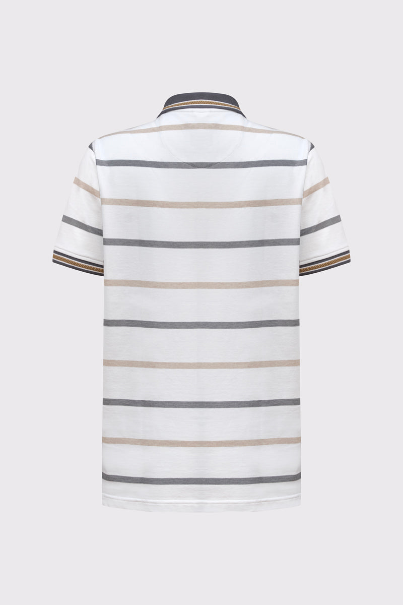 Herren Polo-Shirt mit Streifen – white combi 1 #Farbe_10011 white combi 1