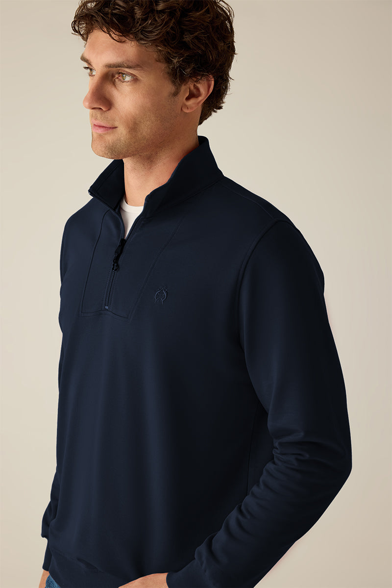 Troyer yakalı sweatshirt