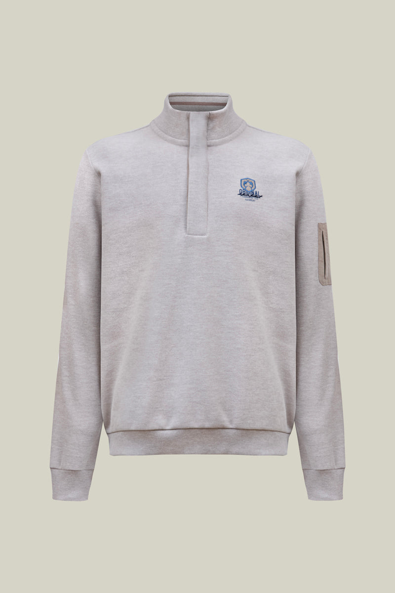 Herren Sweatshirt mit verdecktem Zipper – sportiv und modern