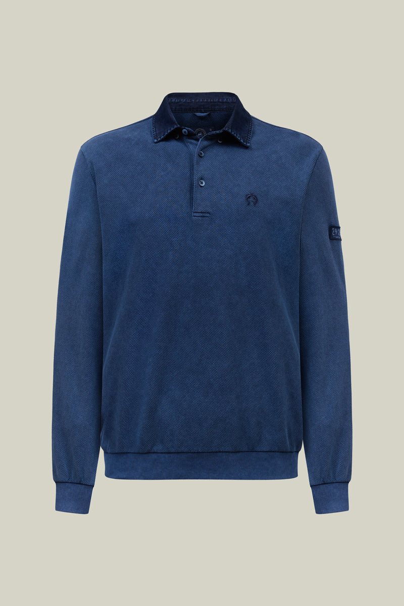 Herren Sweatshirt mit Jeans-Polokragen – sportiv, modern und hochwertig