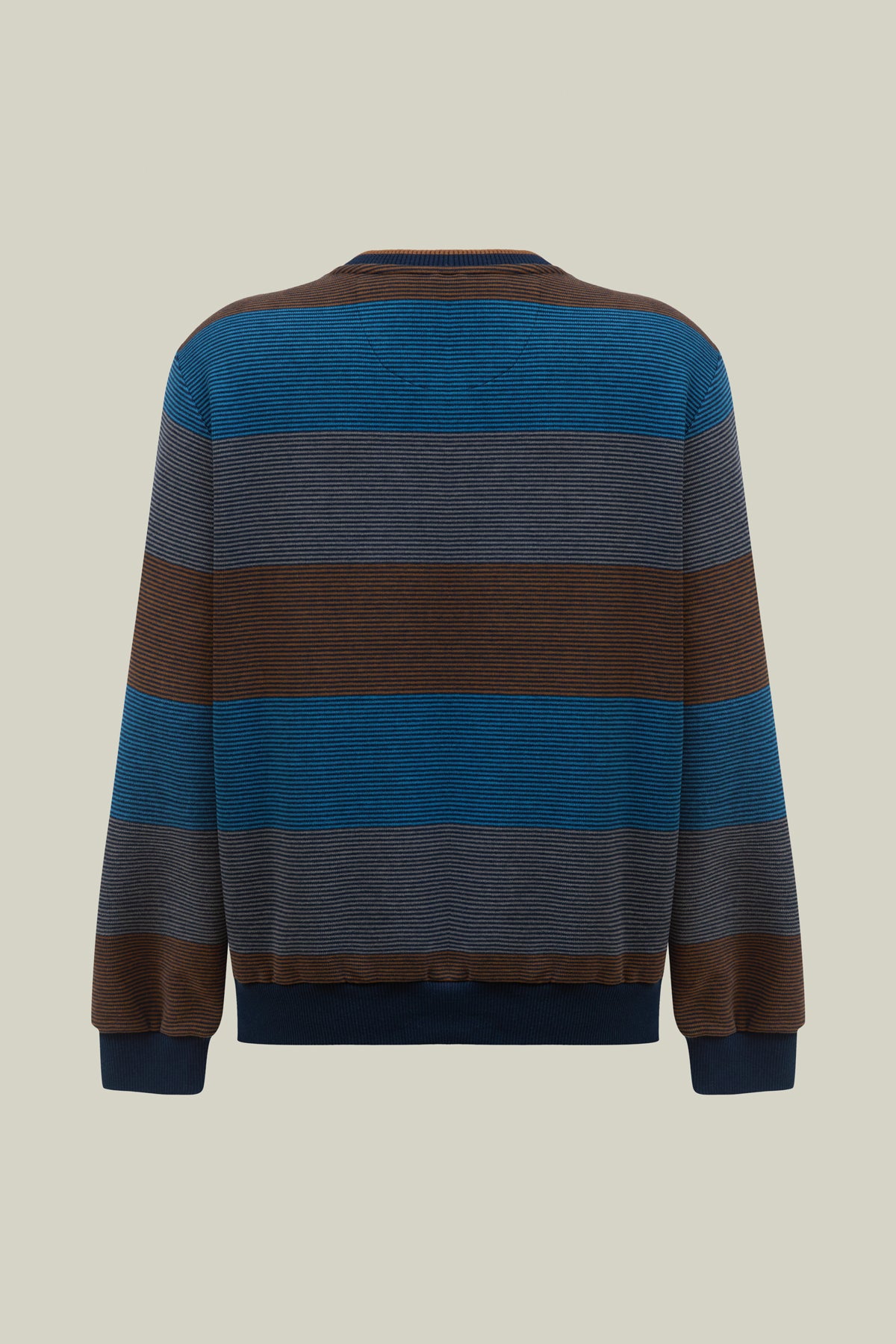 Herren Sweat Strickpullover mit Blockstreifen – modern, detailreich und komfortabel