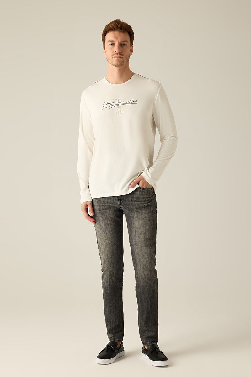 Herren Longsleeve white