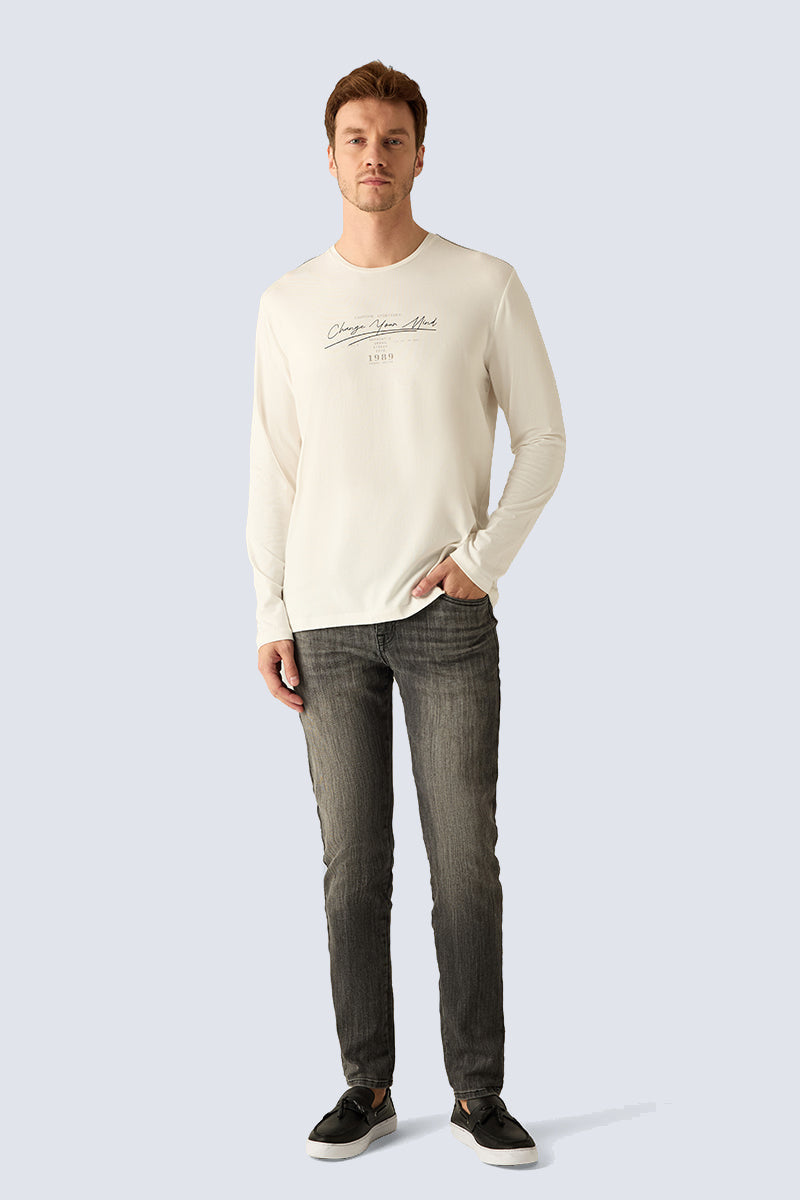 Herren Longsleeve Weiß