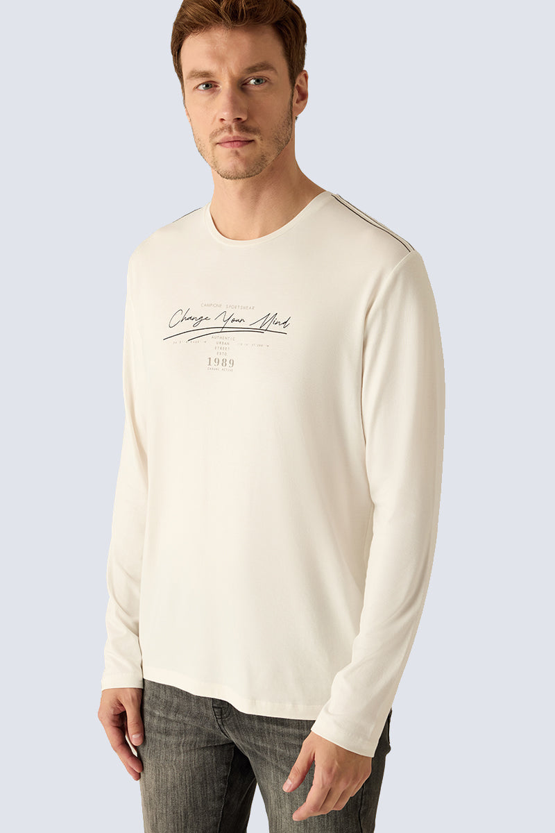 Herren Longsleeve Weiß