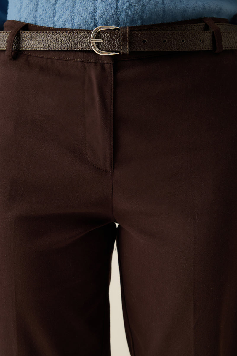 Damen Stoffhose in Braun – Slim Fit Klassisch