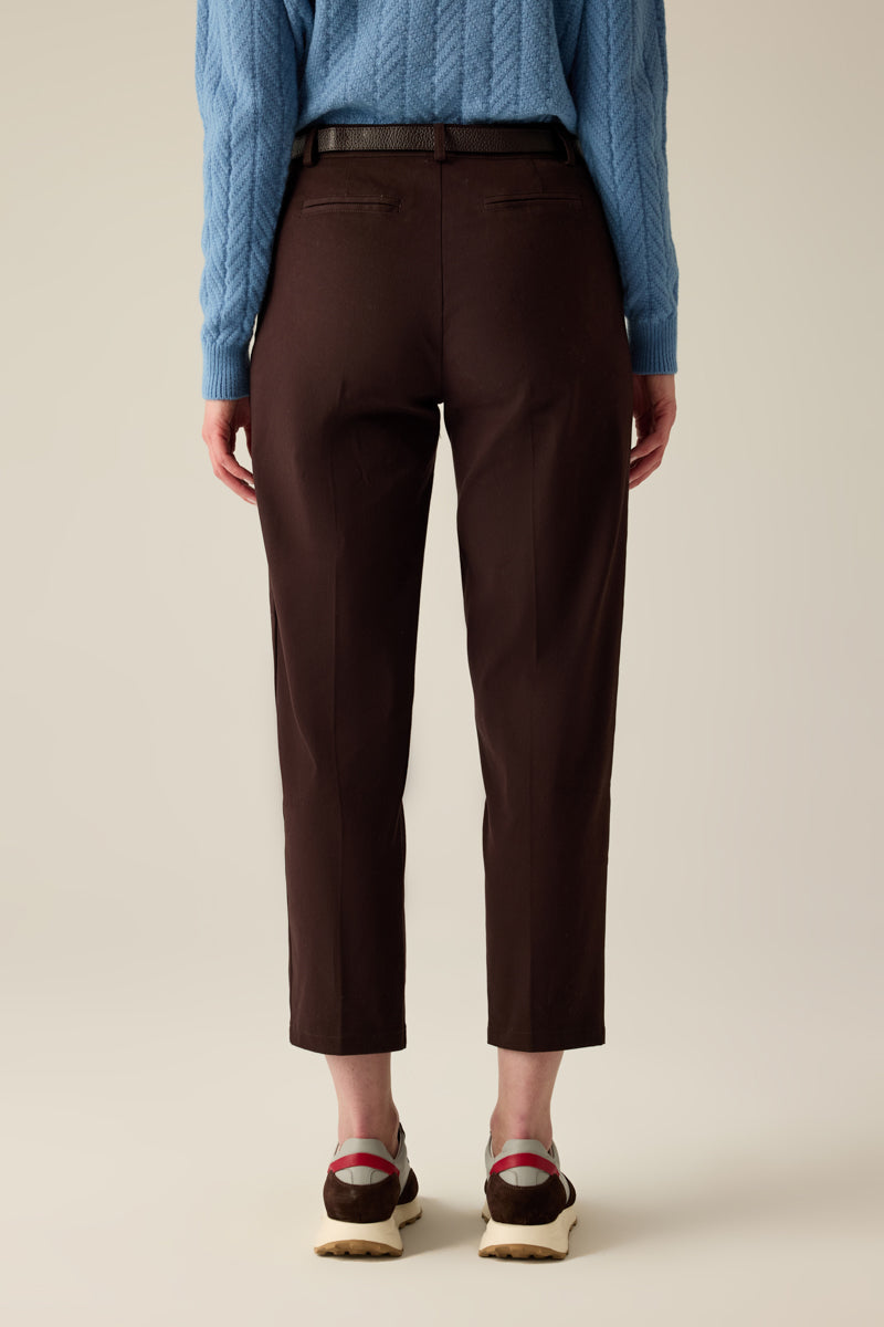 Damen Stoffhose in Braun – Slim Fit Klassisch