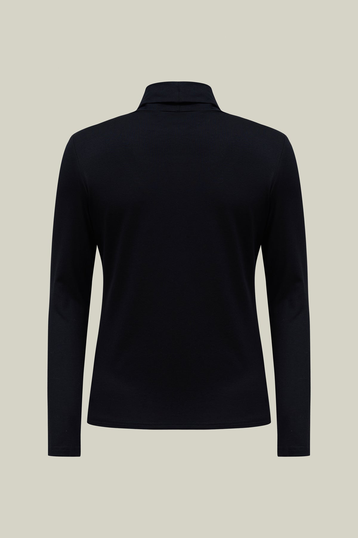 Damen Langarmshirt Black – Rollkragen Basic Top