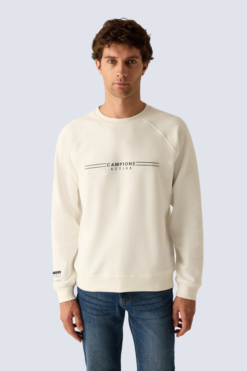 Men's sweatshirt ecru – modern, sporty & comfortable