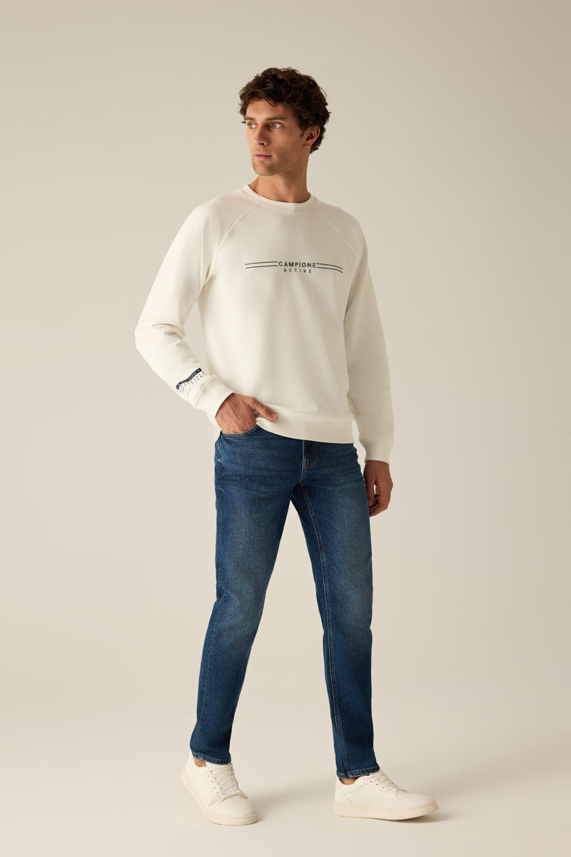 Herren Sweatshirt Ecru – modern, sportlich & bequem
