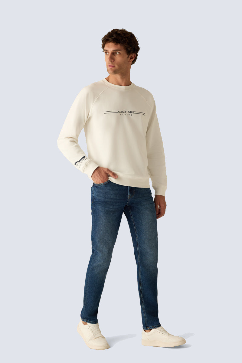 Men's sweatshirt ecru – modern, sporty & comfortable