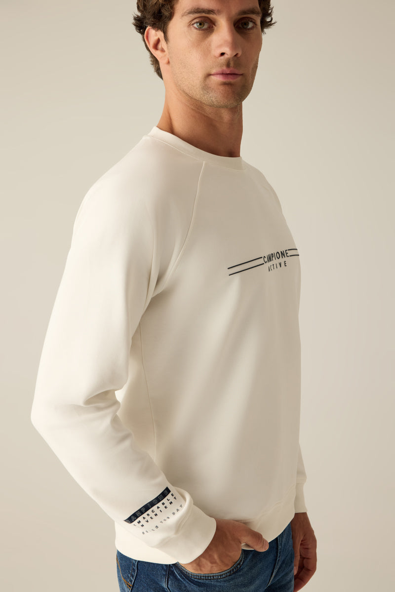 Herren Sweatshirt Ecru – modern, sportlich & bequem