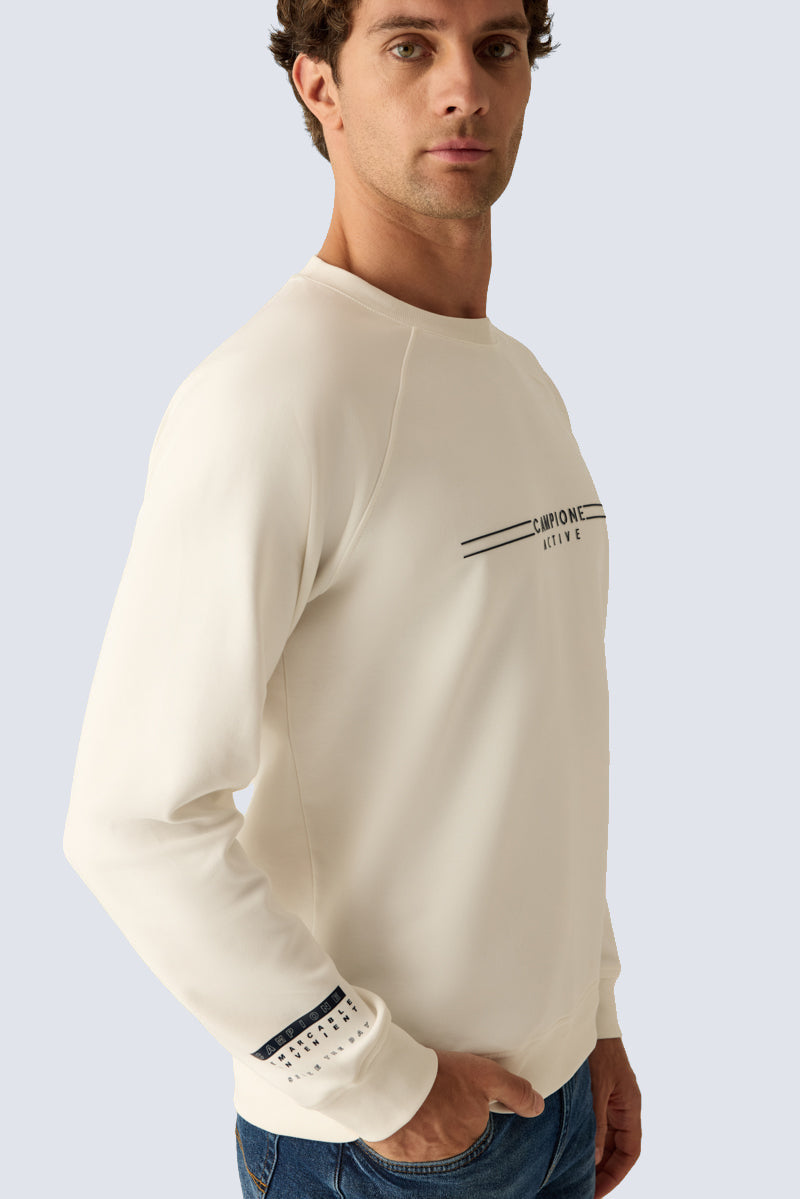 Men's sweatshirt ecru – modern, sporty & comfortable