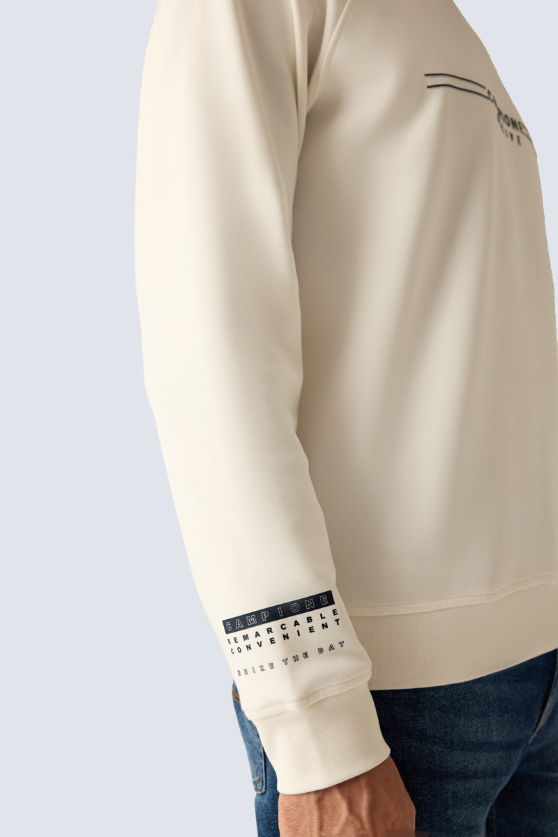 Men's sweatshirt ecru – modern, sporty & comfortable