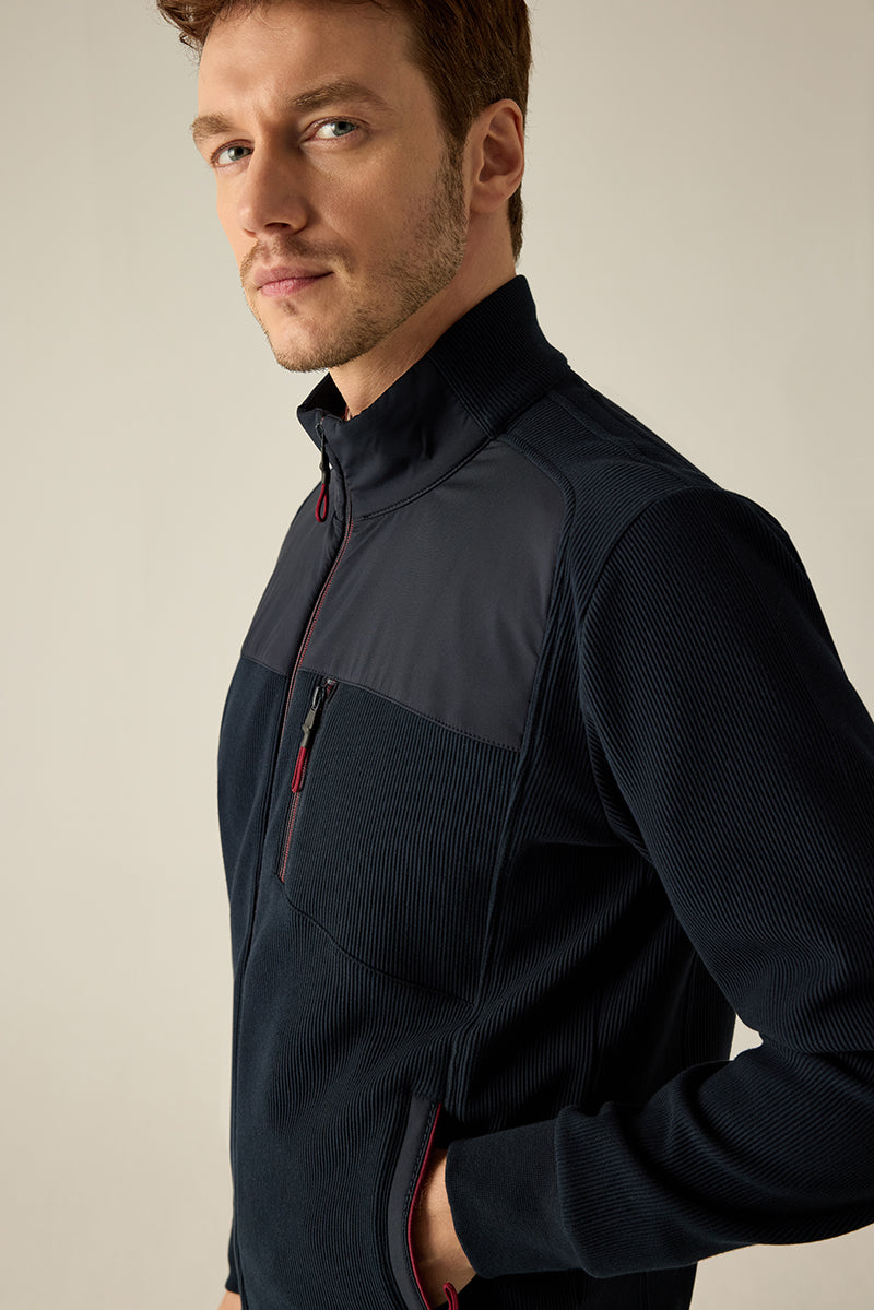 Herren-Sweatjacke im Interlock-Selenik-Look