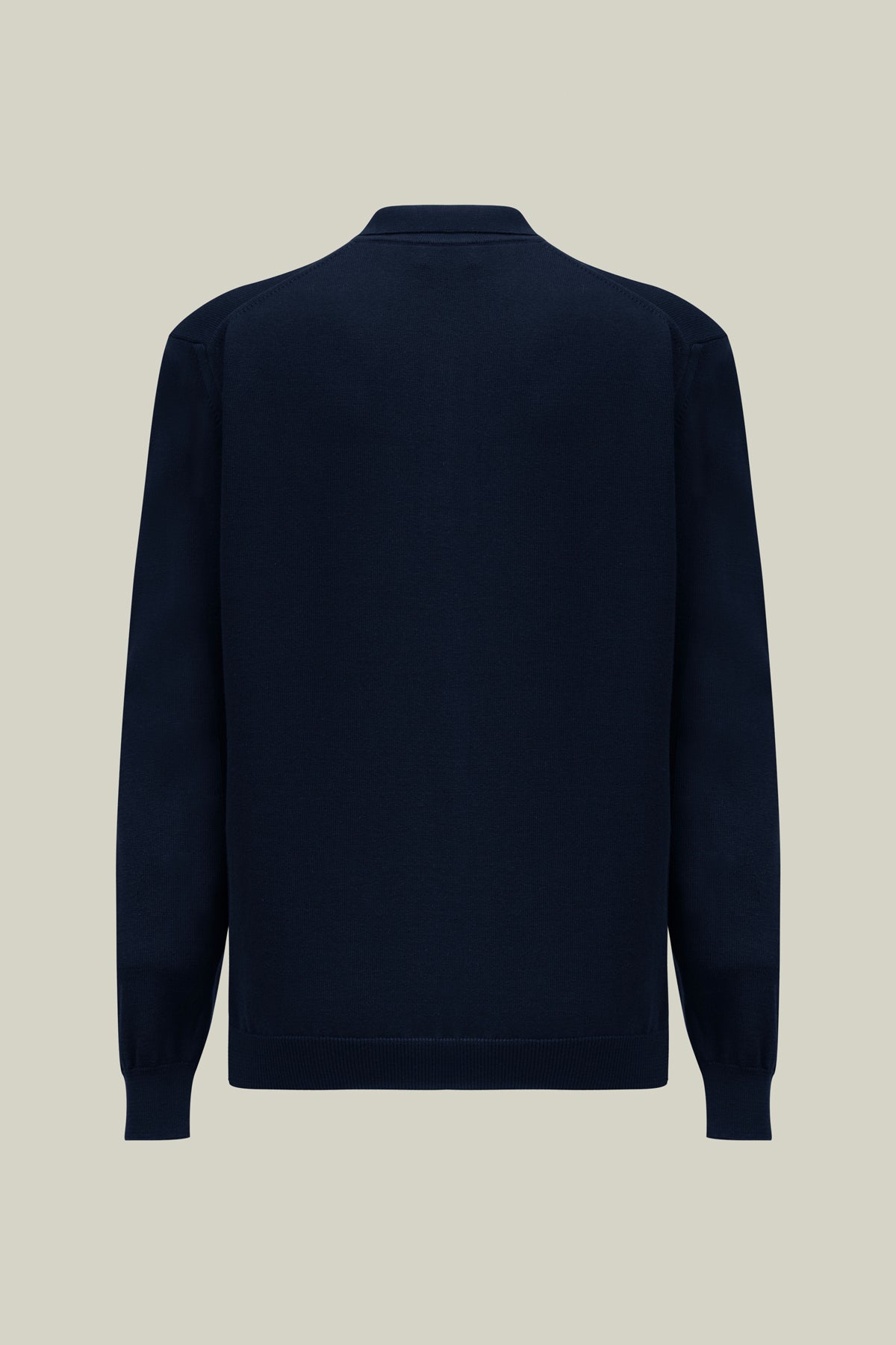 Herren Polopullover Navy Langarm Red Logo