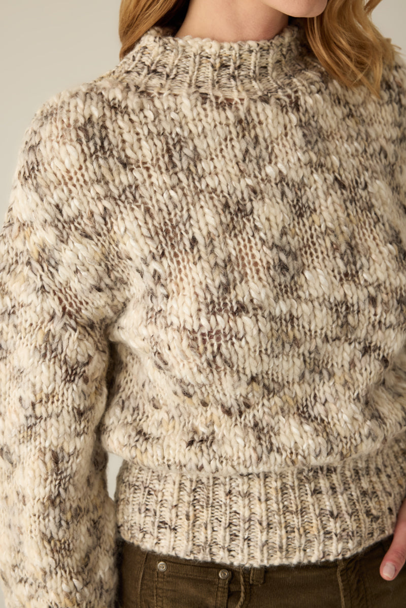 Damen-Strickpullover in Multicolor mit großmaschigem Strick & Kontrastbündchen – modern & elegant.